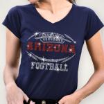 Arizona Rhinestone T-shirt, Bling Football Fan Shirt, Eye-Catching Glitter Football Tee, Team Spirit T-Shirt, Leisure Fashion shirt