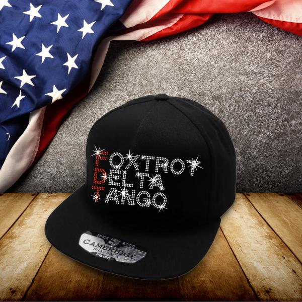 Foxtrot Delta Tango Rhinestone Caps, Funny FDT Caps, Anti-Autocracy Caps, Anti Fascism Caps, Anti-Trump Caps, Activist Protest Headwear