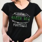 Green Bay Rhinestone T-Shirt, Shiny Chic Glittering Football Shirt, Gift Dazzling Game Day Shirt, Casual Sportwear Tailgate Trend Tee
