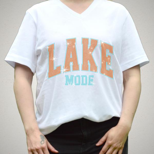 Lake Mode Rhinestone T-Shirt, Matching Family Vacation Top, Nature Lover Shirt, Camper Tee-Shirt, Summer Vibes Shirt, Gift for Travel Lover