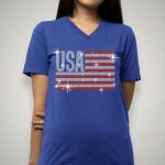 USA Flag Rhinestone T-shirt, American Veterans Apparel, Fourth of July Shirt, Independence Day Shirt, Ladies Patriotic Pride Shirt