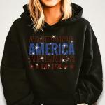 America Est 1776 Rhinestone T-shirt, Memorial Day Shirt, 4th Of July Shirt, Independence Day Shirt, Patriotic Gift Tee for Veterans
