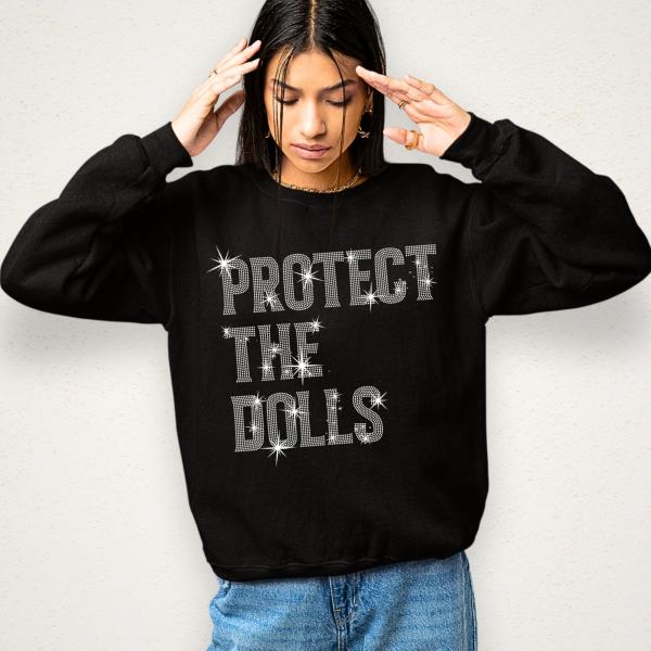 Protect The Dolls Rhinestone T-Shirt, Gender Equality Shirt, Feminist Shirt, Resistance Shirt, Human Rights Tee, Activist Top Shirt