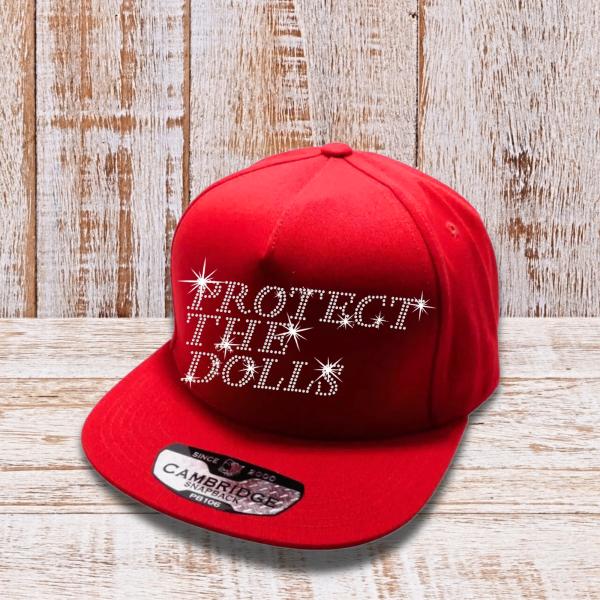 Protect The Dolls Rhinestone Snapback Cap, Gender Equality Hat, Feminist Hat, Human Rights & Social Justice Hat, Gift For Activist Women