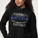 Buffalo Rhinestone T-Shirt, Dazzling Sparkling Football Fan Shirt, Bling Gameday Team Tee, Unique Design Gift Tee, Glitter Football Game Top