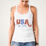 USA Est 1776 Rhinestone T-Shirt, Independence & Memorial Day Shirt, Americans' Patriotic Shirt, Fourth of July Shirt, Gift Tee for Veterans