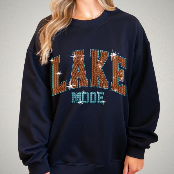 Lake Mode Rhinestone T-Shirt, Matching Family Vacation Top, Nature Lover Shirt, Camper Tee-Shirt, Summer Vibes Shirt, Gift for Travel Lover
