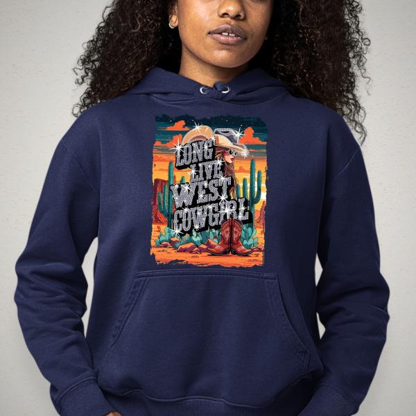 Long Live West Cowgirl Rhinestone and Graphic T-Shirt, Western Country Graphic Tee, Country Concert Shirt, Western Bling Tee