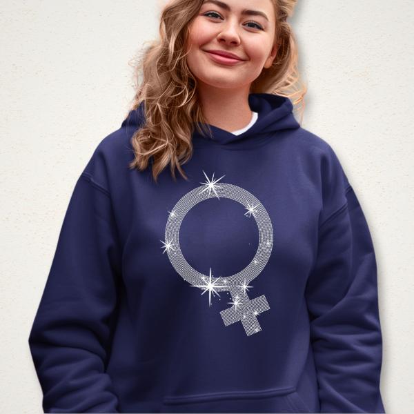 Feminism Symbol Rhinestone T-shirt, Feminist Shirt, Gender Equality Shirt, Resistance Shirt, Women's Empowerment Shirt, Social Justice Tee