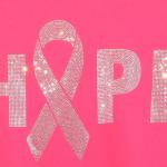 Cancer Awareness Hope Rhinestone Bling Bling Short Sleeve T-shirt