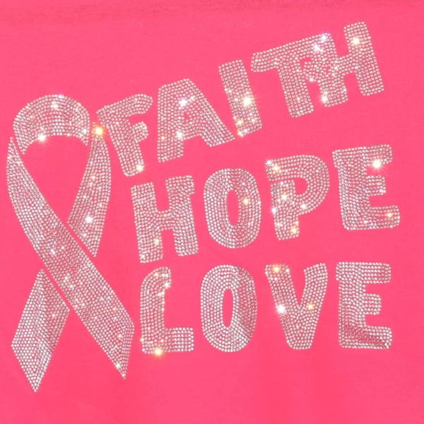 Cancer Awareness Rhinestone T-Shirt, Pink Ribbon Sweatshirt, Cancer/Chemotherapy Warrior Fighters & Survivor Shirt, Gift For Cancer Patients