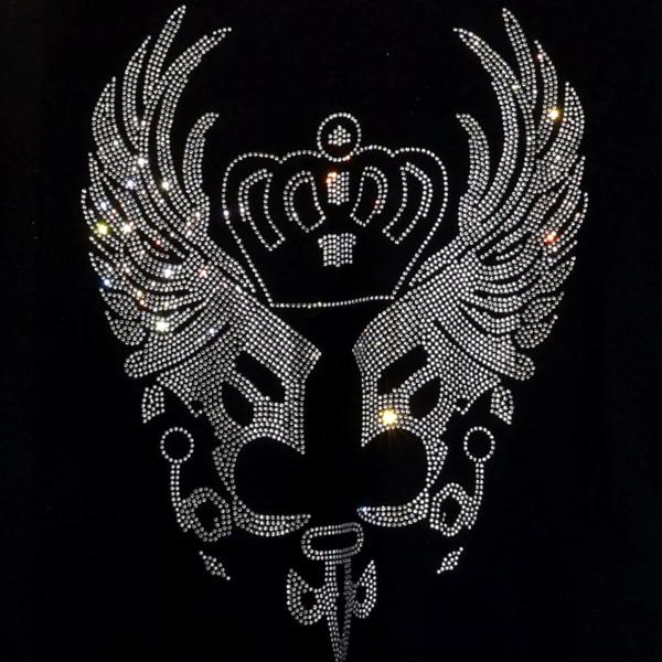 Cute Eagle & Angel Wings with Royal Crown Rhinestone Bling T-Shirt, Women Unique Tee Shirt, Soft-Style Unisex Birthday Apparel