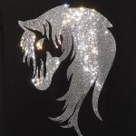 Horse Rhinestone T-Shirt, Horse Lovers Present, Unique Horse Riding Apparel, Social Club Tee-Shirt, Horse Riders Shirt for Men or Women