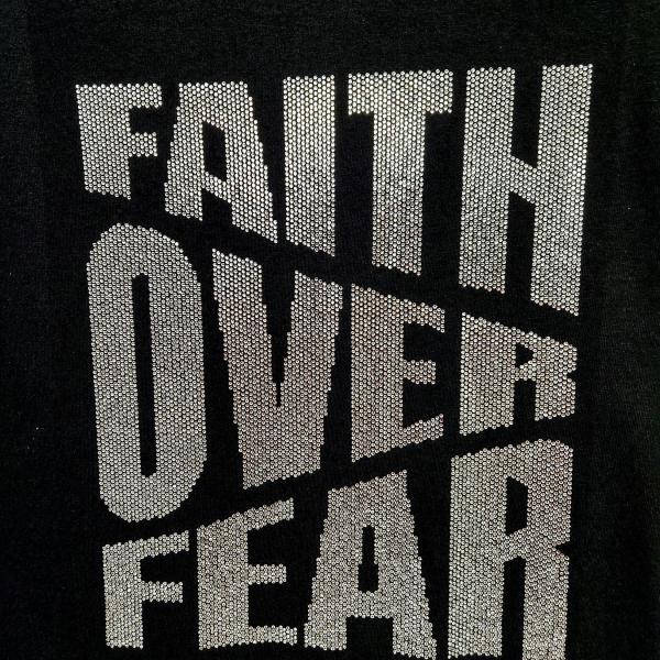 Faith Over Fear Rhinestone T-Shirt, Christian Religious Church Apparel, Worship Team Sweatshirt, God Love Unisex Shirt Gift for Christians