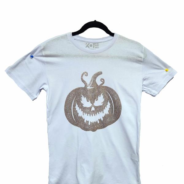 Scary Evil Pumpkin Halloween Rhinestone T-Shirt, Creepy Trick or Treat Sweatshirt, Spooky Season Horror Tee-Shirt Gift for Her or Him