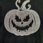 Scary Evil Pumpkin Halloween Rhinestone T-Shirt, Creepy Trick or Treat Sweatshirt, Spooky Season Horror Tee-Shirt Gift for Her or Him