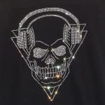 Rock and Roll Skull Rhinestone Bling T-Shirt, Unisex Gothic Outfit, Cool Design Shirt, Music Concert Tour Tee-Shirt, Festival Apparel