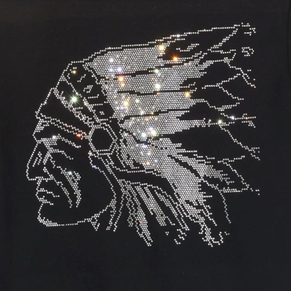 Native Indian Rhinestone Bling T-Shirt, Indian Chief Shirt, Tribal Warrior Tee, Gift for History Lovers, Indigenous Feather Headdress Shirt