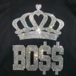 Boss With Crown Rhinestone T-Shirt, Romantic Couples Boss Shirt, Equality Tee-Shirt, Boss Lady Sweatshirt, Funny Boss Gift for Business