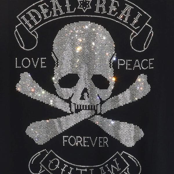 Love Peace Forever & Skull Outlaw, Rhinestone Bling T-Shirt, Skull Tee-Shirt for Men, Rebel Wear, Outlaw Sweatshirt, Skull Face Shirt