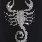 Scorpion Themed Sublimation & Gothic Rhinestone Bling T-Shirt, Celestial Energy Shirt, Scorpion Lover Gift, Cotton Crew Tee, Retro Yoga Tee