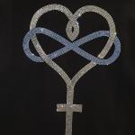 Forever Love with Grace Heart Cross Rhinestone T-Shirt, Thanksgiving Sweatshirt for Believers, Faith Hope Love Top, Jesus Lover Tee-Shirt