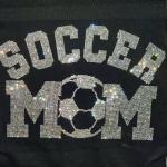 Soccer Mom Rhinestone Bling Bling Short Sleeve T-shirt