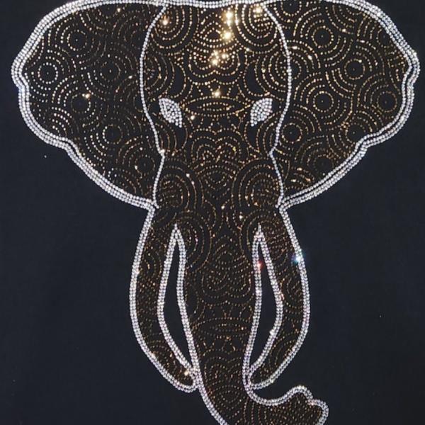 Mandala Style Elephant Rhinestone Bling T-Shirt, Wildlife Lovers Apparel, Zoo Crew Shirt, Safari Animals Tee-Shirt, Funny Mom Gift