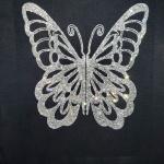 Unique Design Elegant Butterfly Rhinestone T-Shirt, Spring Fashion Top, Stylish Women's Relaxed Tee-Shirt, Inspirational Tee Gift for Moms