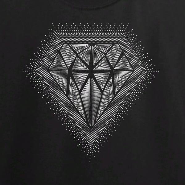 Sparkling Giant Diamond Rhinestone T-Shirt, Eye-Catching Shiny Diamond Shirt, Unisex Shirt Design for Women or Men, Best Friends Gift