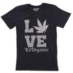 Love Weed It's Organic Rhinestone Bling T-Shirt, Weed Lover Tee-Shirt, Cozy Weed Clothing, Unisex Relationship Top, Vintage Weed Shirt