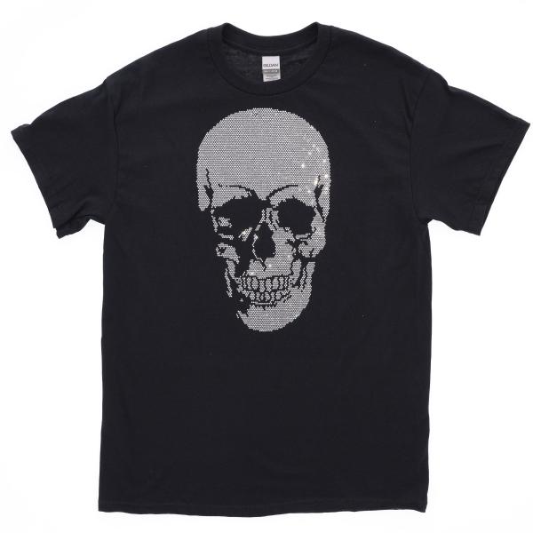 Skull Shirt, Skull Rhinestone Tee,  Rhinestone T-Shirt, Bling Bling Tee, Short Sleeve Shirt, Halloween Shirt, graphic tee, comfortable fit