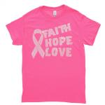 Cancer Awareness Rhinestone T-Shirt, Pink Ribbon Sweatshirt, Cancer/Chemotherapy Warrior Fighters & Survivor Shirt, Gift For Cancer Patients