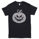 Scary Evil Pumpkin Halloween Rhinestone T-Shirt, Creepy Trick or Treat Sweatshirt, Spooky Season Horror Tee-Shirt Gift for Her or Him