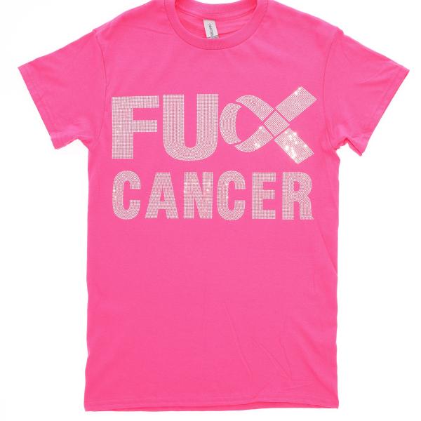 Cancer Awareness F U Rhinestone T-Shirt, Cancer Warrior Sweatshirt, Chemo Fighter Tee-Shirt, Cancer Survivor Gift, World Cancer Day Apparel