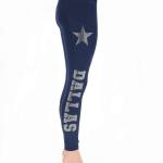 Dallas Rhinestone Football Leggings, Team Fans Leggings for Active Wear, Game Day Sports Leggings, Women Football Yoga Leggings