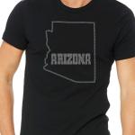 Arizona State Map Rhinestone T-Shirt, Home State Trip Apparel, State Souvenir, Arizona Pride Tee-Shirt, Travel Shirt Gift from Arizona