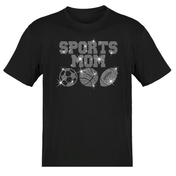 Sports Mom Rhinestone T-Shirt, Sports Shirt, Mom Sports, Mom Shirt, Football Mom, Basketball Mom, Soccer Mom, gift for mom,