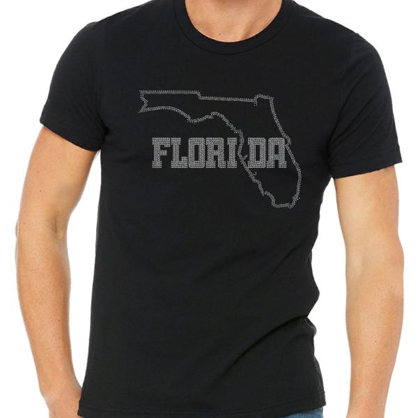 Florida Adventure T-Shirt, Florida Sweatshirt, Florida Beaches, Rhinestone Tee, Miami Shirt, Bling Bling Tee-Shirt