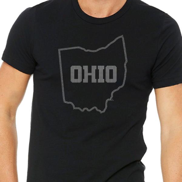 Ohio State Rhinestone T-Shirt Buckeye Ohio State Football shirt, Football Players, College Football, Ohio State tee, Map Tee-Shirt