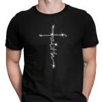 Vertical Faith & Cross Rhinestone T-Shirt, Jesus Aesthetic Tee-Shirt, Cute Christian Christmas Church Sweatshirt, Sunday Worship Apparel