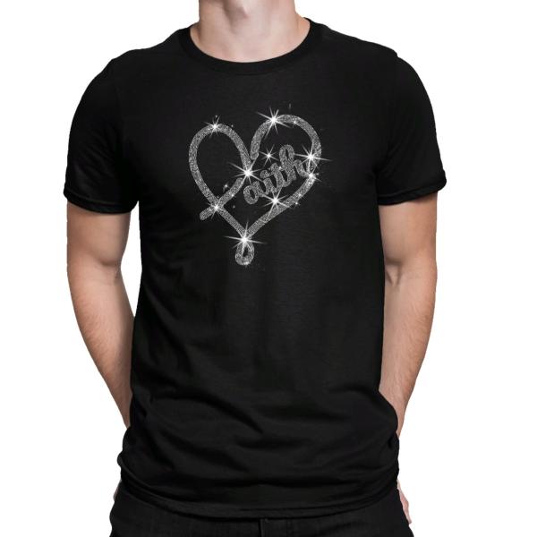 Faith heart Rhinestone T-Shirt, Best Friend' Gift Top for Believers, Aesthetic Church Design Sweatshirt, Prayer & Love and Grace