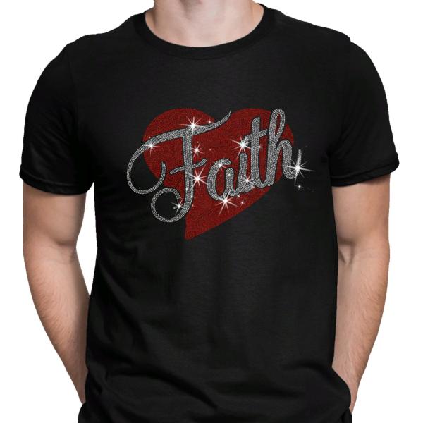 Faith Shirt, Faith Cross Rhinestone T-Shirt, Christian Faith Gift Sweatshirt, Love and Grace Shirt, Faith Cross, Faith with Heart