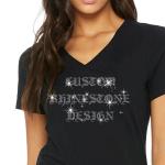 Custom Rhinestone V-neck Designs, Bling Bling V-neck T-shirts, Gift for him, Gift for her, Gift for mom Personalized Rhinestone Tee-Shirts