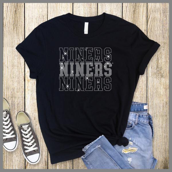 Niners Rhinestone T-Shirt, Football Game Day Sweatshirt,  Game Hoodie, Sunday Day Game Shirt, Gift for Team Fans