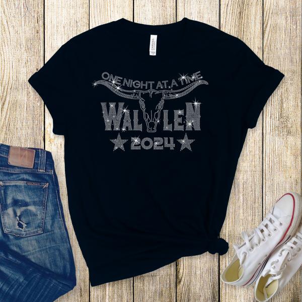 Wallen 2024 with LongHorn Rhinestone T-Shirt, Morgan Wallen One Night At A Time Tour shirt, Country Music Shirt, Cowboy Morgan, LongHorn