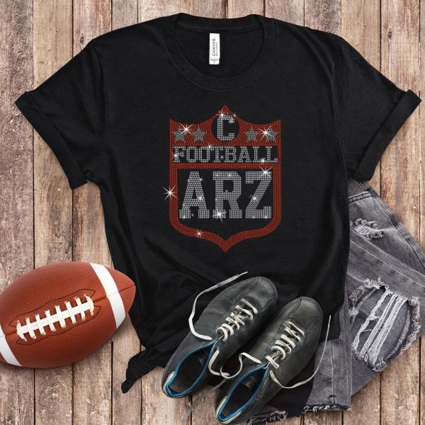 Arizona Rhinestone T-Shirt, Vintage Style Football Game Day Sweatshirt, Sunday Day Football  Fans Shirt, Football Team Tee, Cardinals Gift