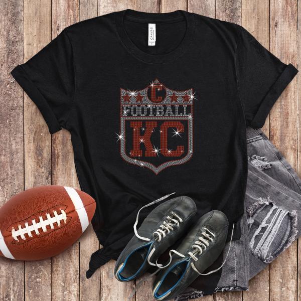 Kansas City Rhinestone T-Shirt, Vintage Style  Football Game Day Shirt, Football Fans Tee, Sports Hoodie, Chiefs Gift