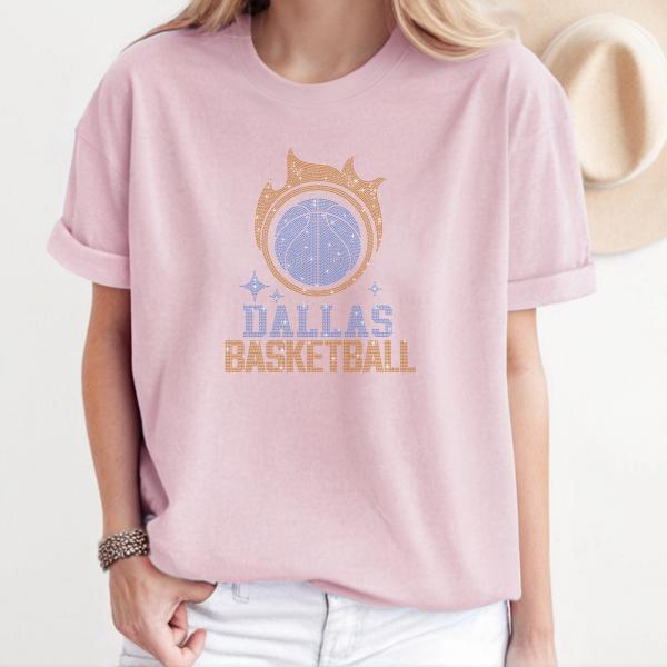 Dallas Basketball Team Rhinestone T-Shirt, Mavericks Basketball Tshirt, Ultimate Maverics Fan Dazzling Rhinestone Shirt, Dallas Mavericks