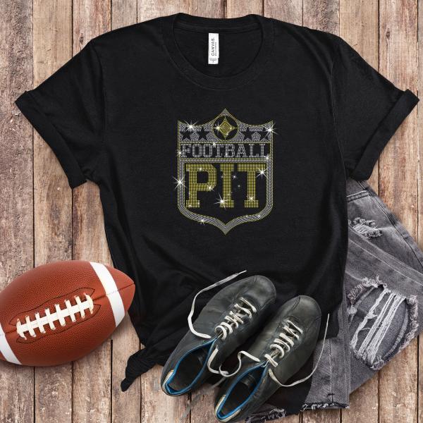 Pittsburgh Rhinestone T-Shirt, Football Tailgate Party Sweatshirt, Sunday Day Game Shirt, Football Team Hoodie, Steelers Fan Gift